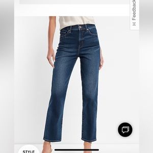 Express High Rise Straight Ankle Jeans
